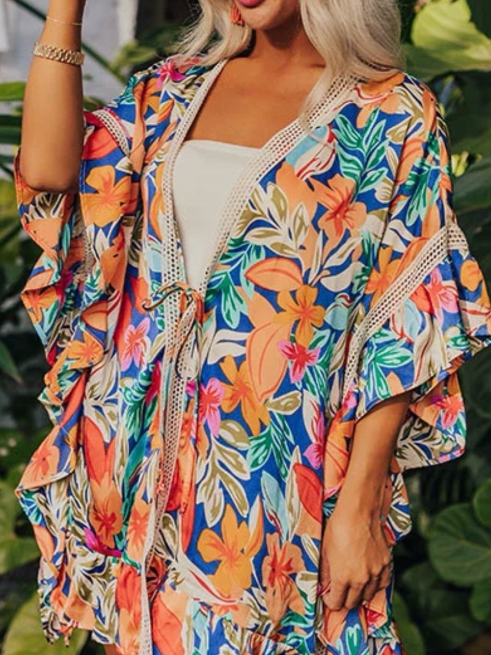 TROPICAL TWILIGHT RUFFLE OVERLAY